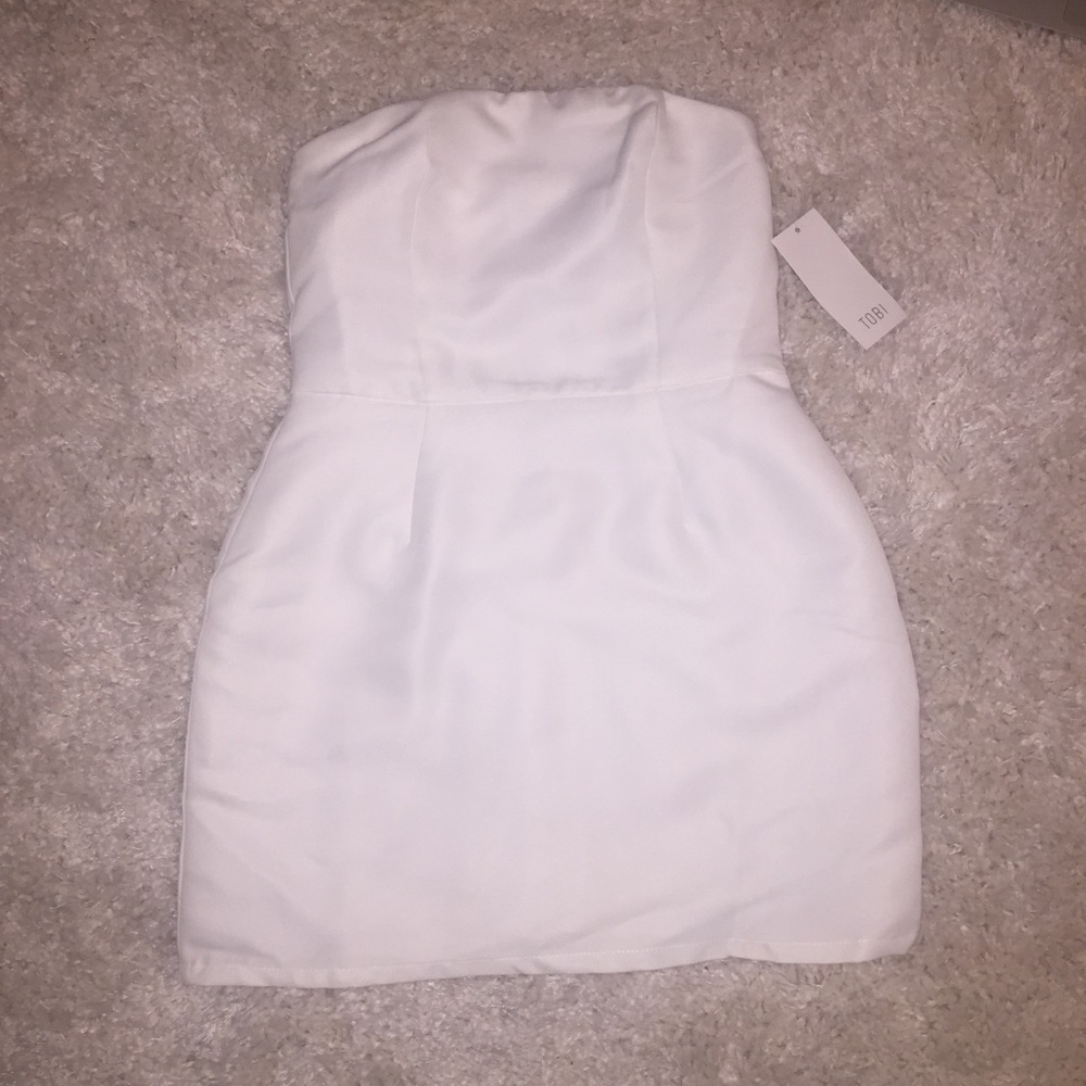 Strapless White Tobi Cocktail Dress